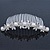 Bridal/ Wedding/ Prom/ Party Rhodium Plated Austrian Crystal Butterfly & Simulated Pearl Hair Comb/ Tiara - 10cm