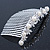 Bridal/ Wedding/ Prom/ Party Rhodium Plated Austrian Crystal Butterfly & Simulated Pearl Hair Comb/ Tiara - 10cm - view 6