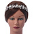 Bridal/ Wedding/ Prom Rhodium Plated Faux Pearl, Crystal Flowers & Leaves Tiara Headband - view 2