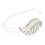 Bridal/ Wedding/ Prom Rhodium Plated White Faux Pearl, Crystal Leaf Tiara Headband - view 9