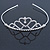 Statement Bridal/ Wedding/ Prom Rhodium Plated Austrian Crystal Triple Heart Tiara
