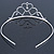 Statement Bridal/ Wedding/ Prom Rhodium Plated Austrian Crystal Triple Heart Tiara - view 6