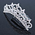 Bridal/ Wedding/ Prom/ Party Rhodium Plated Swarovski Crystal Hair Comb/ Tiara - 12.5cm - view 7