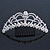 Bridal/ Wedding/ Prom/ Party Rhodium Plated Swarovski Simulated Pearl, Crystal Hair Comb/ Tiara - 13.5cm - view 8