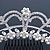 Bridal/ Wedding/ Prom/ Party Rhodium Plated Swarovski Simulated Pearl, Crystal Hair Comb/ Tiara - 13.5cm - view 4
