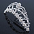 Bridal/ Wedding/ Prom/ Party Rhodium Plated Swarovski Simulated Pearl, Crystal Hair Comb/ Tiara - 13.5cm - view 5
