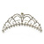 Bridal/ Wedding/ Prom/ Party Rhodium Plated Swarovski Simulated Pearl, Crystal Hair Comb/ Tiara - 13.5cm - view 7