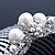 Bridal/ Wedding/ Prom/ Party Rhodium Plated Austrian Crystal & Simulated Glass Pearl Hair Comb Tiara - 10.5cm - view 4