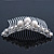 Bridal/ Wedding/ Prom/ Party Rhodium Plated Austrian Crystal & Simulated Glass Pearl Hair Comb Tiara - 10.5cm - view 7