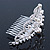 Bridal/ Wedding/ Prom/ Party Rhodium Plated Swarovski Crystal, Simulated Pearl Hair Comb/ Tiara - 10.5cm - view 3