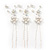 Bridal/ Wedding/ Prom/ Party Set Of 3 Rhodium Plated Simulated Pearl, Crystal Flower Hair Pins - view 6