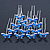 Bridal/ Wedding/ Prom/ Party Set Of 12 Silver Tone Sapphire Blue Coloured CZ Butterfly Hair Pins - view 3