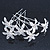 Bridal/ Wedding/ Prom/ Party Set Of 6 Rhodium Plated Crystal Daisy Flower Hair Pins - view 3