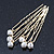Bridal/ Wedding/ Prom/ Party Set Of 6 Gold Plated Crystal Simulated Pearl Hair Pins - view 4
