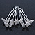 Bridal/ Wedding/ Prom/ Party Set Of 6 Rhodium Plated Crystal 'Butterfly'  Hair Pins - view 2