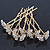 Bridal/ Wedding/ Prom/ Party Set Of 6 Gold Plated Crystal 'Butterfly' Hair Pins - view 8