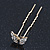 Bridal/ Wedding/ Prom/ Party Set Of 6 Gold Plated Crystal 'Butterfly' Hair Pins - view 4