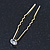 Bridal/ Wedding/ Prom/ Party Set Of 6 Gold Plated Crystal Bead Hair Pins - view 5