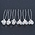 Bridal/ Wedding/ Prom/ Party Set Of 6 Rhodium Plated Crystal Lily Flower Hair Pins - view 2