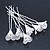 Bridal/ Wedding/ Prom/ Party Set Of 6 Rhodium Plated Crystal Lily Flower Hair Pins - view 8
