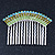 Rhodium Plated Green/AB Gradient Swarovski Crystal Hair Comb - 60mm - view 5