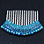 Rhodium Plated Blue/AB Gradient Swarovski Crystal Hair Comb - 60mm - view 3