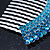 Rhodium Plated Blue/AB Gradient Swarovski Crystal Hair Comb - 60mm - view 8