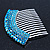 Rhodium Plated Blue/AB Gradient Swarovski Crystal Hair Comb - 60mm - view 5