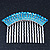 Rhodium Plated Blue/AB Gradient Swarovski Crystal Hair Comb - 60mm - view 6