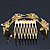 Bridal/ Wedding/ Prom/ Party Gold Plated Clear Swarovski Crystal Floral Hair Comb - 95mm - view 5