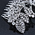 Statement Bridal/ Wedding/ Prom/ Party Rhodium Plated Clear Swarovski Sculptured Bow&Leaf Crystal Side Hair Comb - 11.5cm Width - view 4