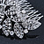 Statement Bridal/ Wedding/ Prom/ Party Rhodium Plated Clear Swarovski Sculptured Bow&Leaf Crystal Side Hair Comb - 11.5cm Width - view 7