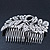 Statement Bridal/ Wedding/ Prom/ Party Rhodium Plated Clear Swarovski Sculptured Bow&Leaf Crystal Side Hair Comb - 11.5cm Width - view 2