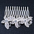 Bridal/ Wedding/ Prom/ Party Rhodium Plated Clear Swarovski Crystal Butterfly Hair Comb - 75mm