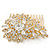 Bridal/ Wedding/ Prom/ Party Gold Plated Clear Swarovski Sculptured Leaf Crystal Hair Comb - 85mm - view 5