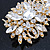 Bridal/ Wedding/ Prom/ Party Gold Plated Clear Swarovski Sculptured Leaf Crystal Hair Comb - 85mm - view 4