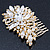 Bridal/ Wedding/ Prom/ Party Gold Plated Clear Swarovski Sculptured Leaf Crystal Hair Comb - 85mm - view 7