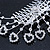 Statement Bridal/ Wedding/ Prom/ Party Rhodium Plated Clear Swarovski Sculptured Heart Crystal Hair Comb - 11.5cm Width - view 6
