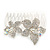 Bridal/ Wedding/ Prom/ Party Rhodium Plated Clear/AB Swarovski Crystal Floral Hair Comb - 70mm - view 7