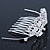 Fairy Princess Bridal/ Wedding/ Prom/ Party Rhodium Plated Swarovski Crystal Mini Hair Comb Tiara - 70mm - view 5