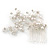Bridal/ Wedding/ Prom/ Party Rhodium Plated Clear Austrian Crystal Simulated Pearl Butterfly Hair Comb - 80mm - view 8
