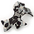 Large Animal Pattern Acrylic Crystal Bow Barrette Hair Clip Grip - 95mm Across - view 4