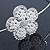 Bridal/ Wedding/ Prom Rhodium Plated White Faux Pearl, Crystal Flower Tiara Headband - view 6