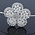 Bridal/ Wedding/ Prom Rhodium Plated White Faux Pearl, Crystal Flower Tiara Headband - view 4