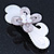 Light Silver/ Light Grey Acrylic Crystal '3D Flower' Barrette Hair Clip Grip - 85mm Across - view 2