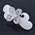 Light Silver/ Light Grey Acrylic Crystal '3D Flower' Barrette Hair Clip Grip - 85mm Across - view 7