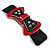 Black/ Red Acrylic Crystal Bow Barrette Hair Clip Grip - 80mm Across - view 4