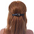 Black Faux Leather 'Buckle' Barrette Hair Clip Grip - 105mm Across - view 5
