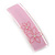 Light Pink Floral Plastic Barrette Hair Clip Grip - 10cm Across - view 10