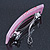 Light Pink Floral Plastic Barrette Hair Clip Grip - 10cm Across - view 6